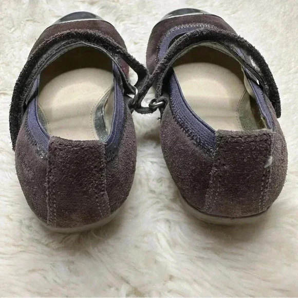 Clarks Ballet Flats Purple Silver Velvety Toddler Size 8 - Picture 8 of 16